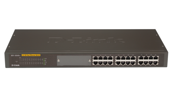 24‑Port Fast Ethernet Unmanaged Switch With Open Slot DES‑1024R+