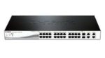 D-Link 24-Port 10/100Base-T PoE Smart Switch With 2 * 1000BaseT Copper Port & 2 Combo SFP/ Gigabit Copper Port, Auto Voice VLAN, Time Based PoE, 15.4/30W Support, 193W PoE Power Budget