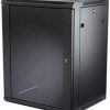 15U Distribution Cabinet F type Glass Door Black 600 (W) x 450 (D) x 770 (H)