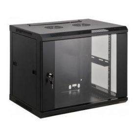 6U Network Cabinet Glass Door Black 600 (W) x 600 (D) x 370 (H)