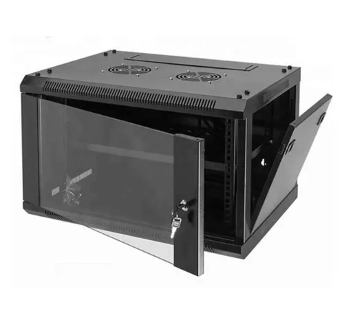 Easenet 6U 600 (W) x 450 (D) Network Cabinet Glass Door Black