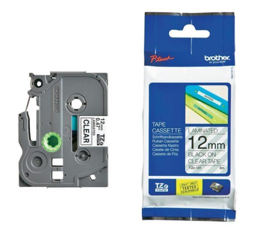 Brother Tape TZE-131 12mm Black on Clear