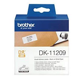 Brother DK-11209 Label Roll – Black on White, 29mm x 62mm