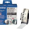 Brother DK-22214 Continuous Paper Label Roll – Black on White, 12mm wide