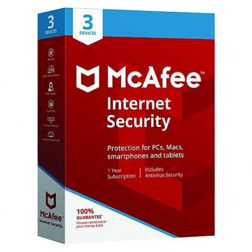 McAfee Antivirus 3 Users 1 Year Subscription