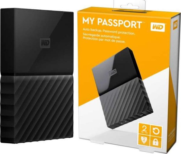 WD 2TB My Passport Portable External Hard Drive HDD, USB 2.0 Compatible, Black - WDBYVG0020BBK-WESN