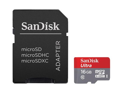 SanDisk Ultra MicroSDHC 16GB UHS-I Class 10 Memory Card (Upto 80 MB/s Speed),with Adapter
