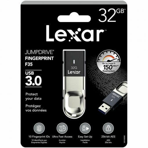 Lexar JumpDrive Fingerprint F35 USB 3.0 32 GB Flash Drive