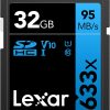 Lexar Professional 633x 32GB SDHC UHS-I Card, Up To 95MB/s Read, for Mid-Range DSLR, HD Camcorder, 3D Cameras, LSD32GCB1NL633