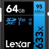 Lexar Professional 633x 64GB SDXC UHS-I Card (LSD64GCB1NL633) , Black