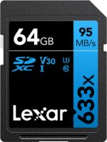 Lexar Professional 633x 64GB SDXC UHS-I Card (LSD64GCB1NL633) , Black