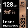 Lexar Professional 633x 128GB SDXC UHS-I/U3 Card (Up to 95MB/s Read) w/Image Rescue 5 Software - LSD128CBNL633