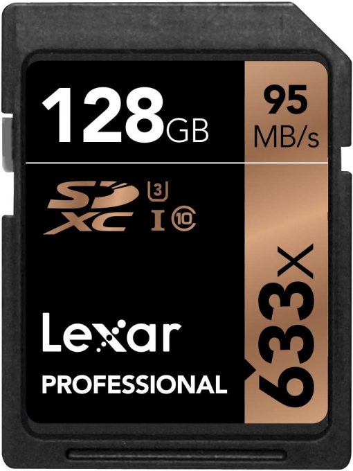 Lexar Professional 633x 128GB SDXC UHS-I/U3 Card (Up to 95MB/s Read) w/Image Rescue 5 Software - LSD128CBNL633