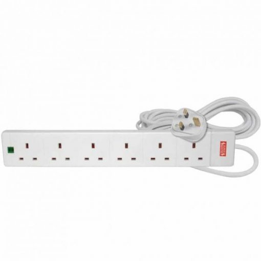 Mercury 6 Way Surge Protector Extension Cable