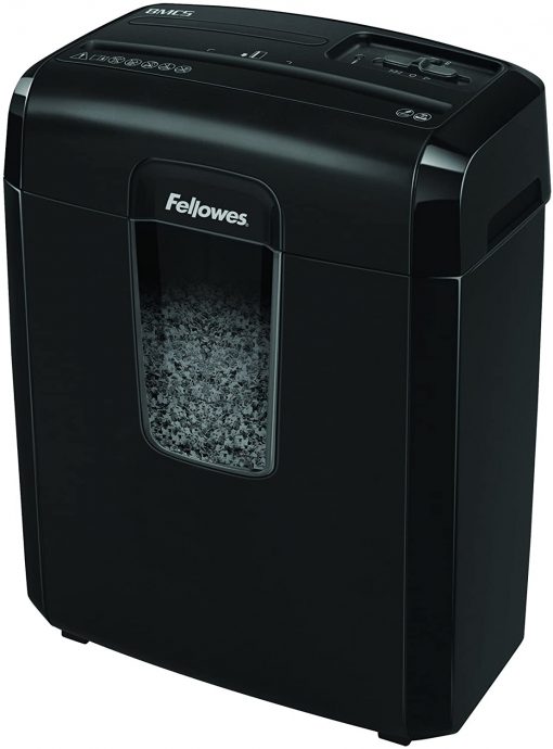 Fellowes Powershred 8MC5 8-Sheet Micro-Cut Paper Shredder, Black