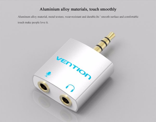 Vention 4 Pole 3.5mm Male to 2×3.5mm Female Converter – (VEN-BDAW0)