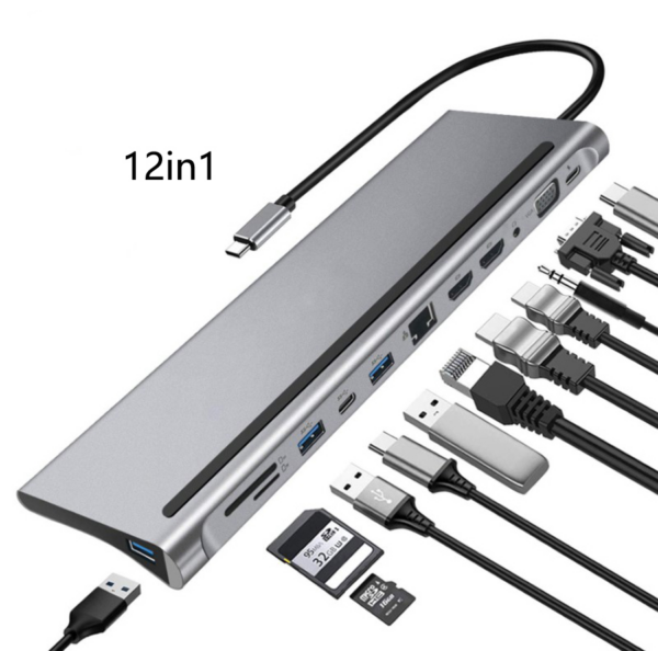 Vention Type C to Multi-Function 12 IN 1 Docking Station (VEN-THEBC