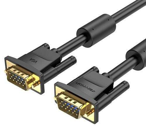 Vention VGA(3+6) Male to Male Cable with Ferrite Cores 3M Black
