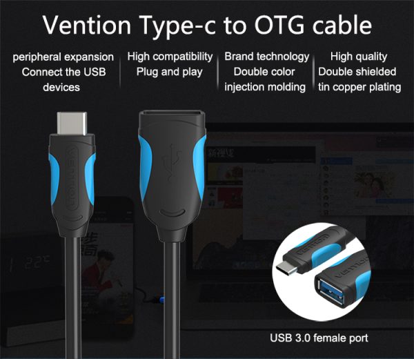 Vention Type-C Male to USB 3.0 Female OTG Adapter