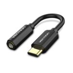 Vention Type-C to 3.5mm Audio Cable 0.1M Black Metal Type (VEN-CFIBA)