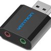 Vention USB External Sound Card Black Metal Type – VEN-VAB-S17-B
