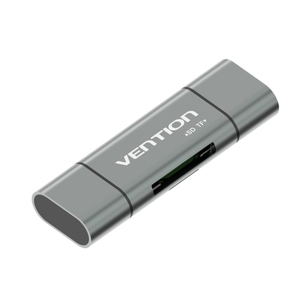 Vention Usb 3.0 + Type C + Micro Usb Multi-Function Card Reader Gray Metal Type VEN-CCHHO