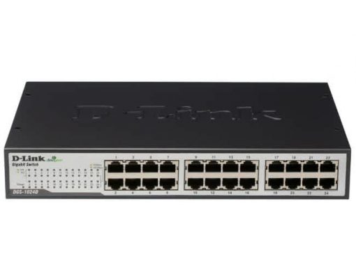 D-Link 24 port 10/100Mbps Unmanaged Switch (Metal casing) UK power plug – DES-1024D