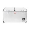 SnoMaster - 66L Low Profile Dual Compartment Stainless Steel Fridge/Freezer AC/DC