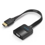 VENTION FLAT HDMI TO VGA CONVERTER WITH FEMALE MICRO USB AND AUDIO PORT 0.15M BLACK