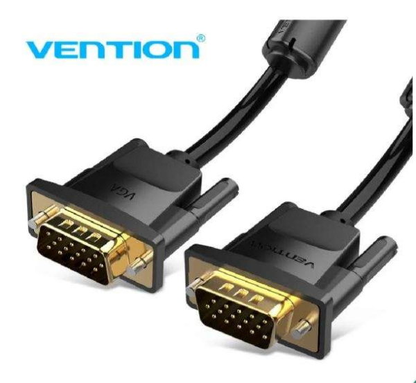 VENTION VGA(3+6) MALE TO MALE CABLE WITH FERRITE CORES 15METER BLACK