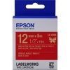 Epson LK4PBK 12mm Gold on Red Ribbon Cartridge