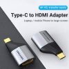 Vention Type C Male to HDMI Female Adapter Gray Aluminum Alloy Type