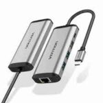 Vention USB-C MULTI-FUNCTIONAL 5 in 1 DOCKING STATION type C to USB 3.0(3 ports), Gigabit Ethernet, PD Docking Station