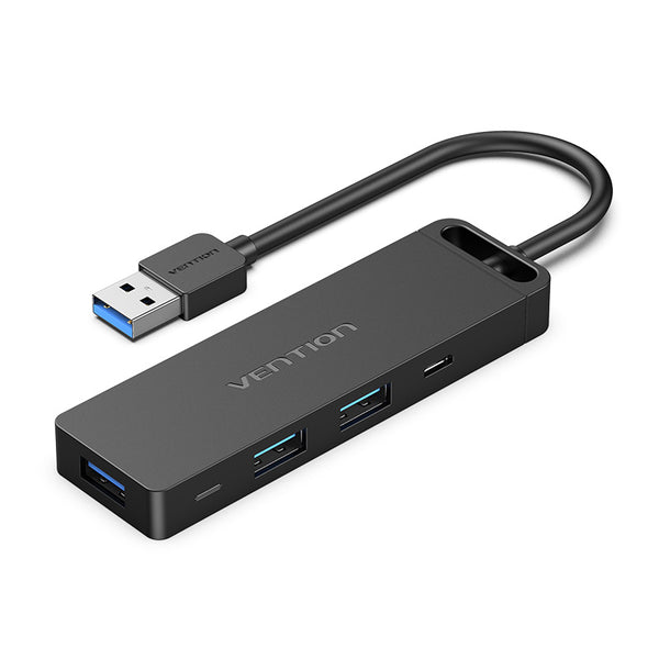 Vention USB-C to USB 3.0*3, RJ45, Micro-B HUB 0.15M Black ABS Type