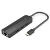 Vention USB-C to USB 3.0*3, RJ45, Micro-B HUB 0.15M Black ABS Type