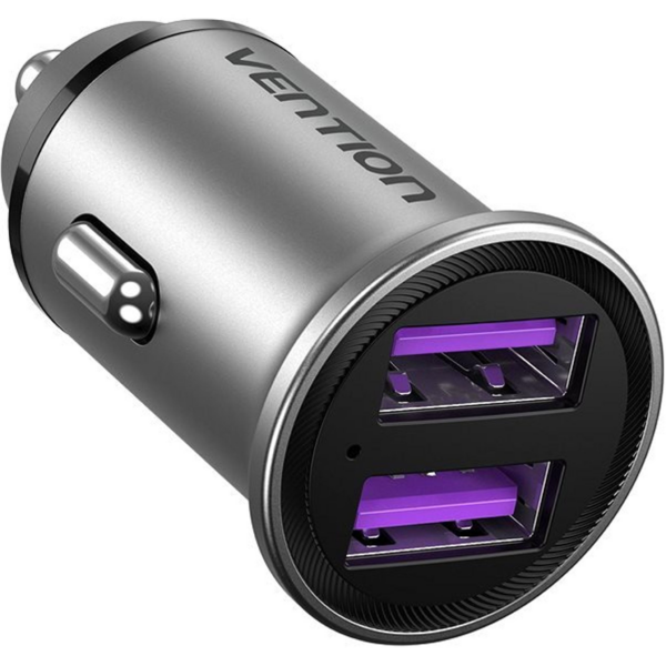 Vention 25W Dual USB Car Charger (PD3.0+QC3.0) Gray Mini Style Aluminium Alloy Type