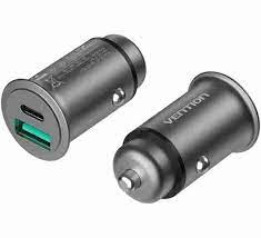 Vention 25W Dual USB Car Charger (PD3.0+QC3.0) Gray Mini Style Aluminium Alloy Type