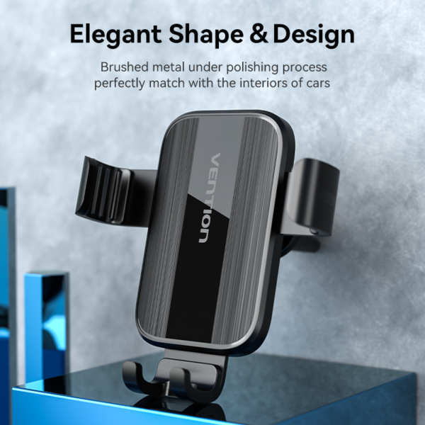 Vention Auto-Clamping Car Phone Mount With Duckbill Clip Black Square Fashion Type