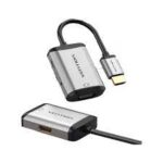 Vention HDMI to HDMI+VGA Converter 0.15M Gray Metal Type