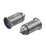 Vention Two-Port USB A+C(30+30) Car Charger Gray Mini Style Aluminium Alloy Type