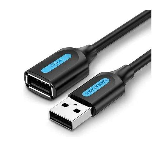 Vention USB 2.0 A Male to A Female Extension Cable 1.5M Black PVC Type