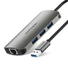 Vention USB 3.0 to USB3.0 (3 PORTS) + Gigabit Ethernet Aluminum Alloy Docking Station