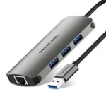 Vention USB 3.0 to USB3.0 (3 PORTS) + Gigabit Ethernet Aluminum Alloy Docking Station