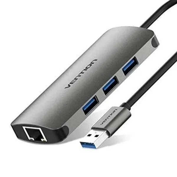Vention USB 3.0 to USB3.0 (3 PORTS) + Gigabit Ethernet Aluminum Alloy Docking Station