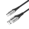 USB 2.0 A Male to C Male 3A Cable 2M Black