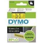 Dymo 12mm Black on White Label Tape