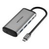 Vention Type C to 3 Ports USB 3.0 Hub with Gigabit Ethernet Adapter, PD Converter (VEN-TGDHB)