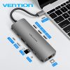 Vention Type-C To HDMI/USB3.0*3/RJ45/PD Converter 0.15M