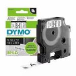 Dymo 45013 12mm x7m Black on white tape