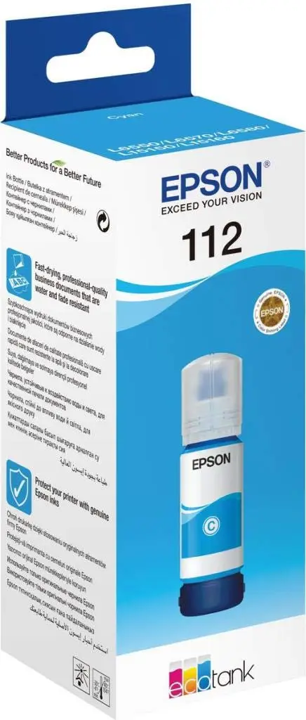 Epson 112 Cyan 70Ml ink, for L6580, L6570, L6550, L6490, L15160, L15150, L11160 – C13T06C24A